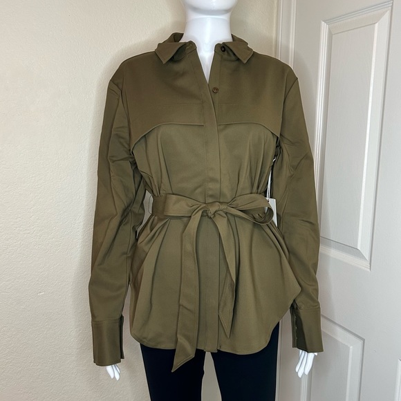 Good American Jackets & Blazers - Good American Brown Tunic Safari Button Down shirt size 3= Large